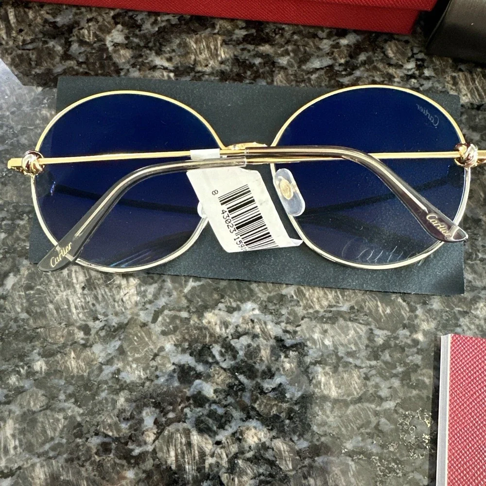 Cartier Trinity sun‎ glasses. Gold Frame CT0360S 001. New Full Kit!  $1295